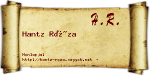 Hantz Róza névjegykártya